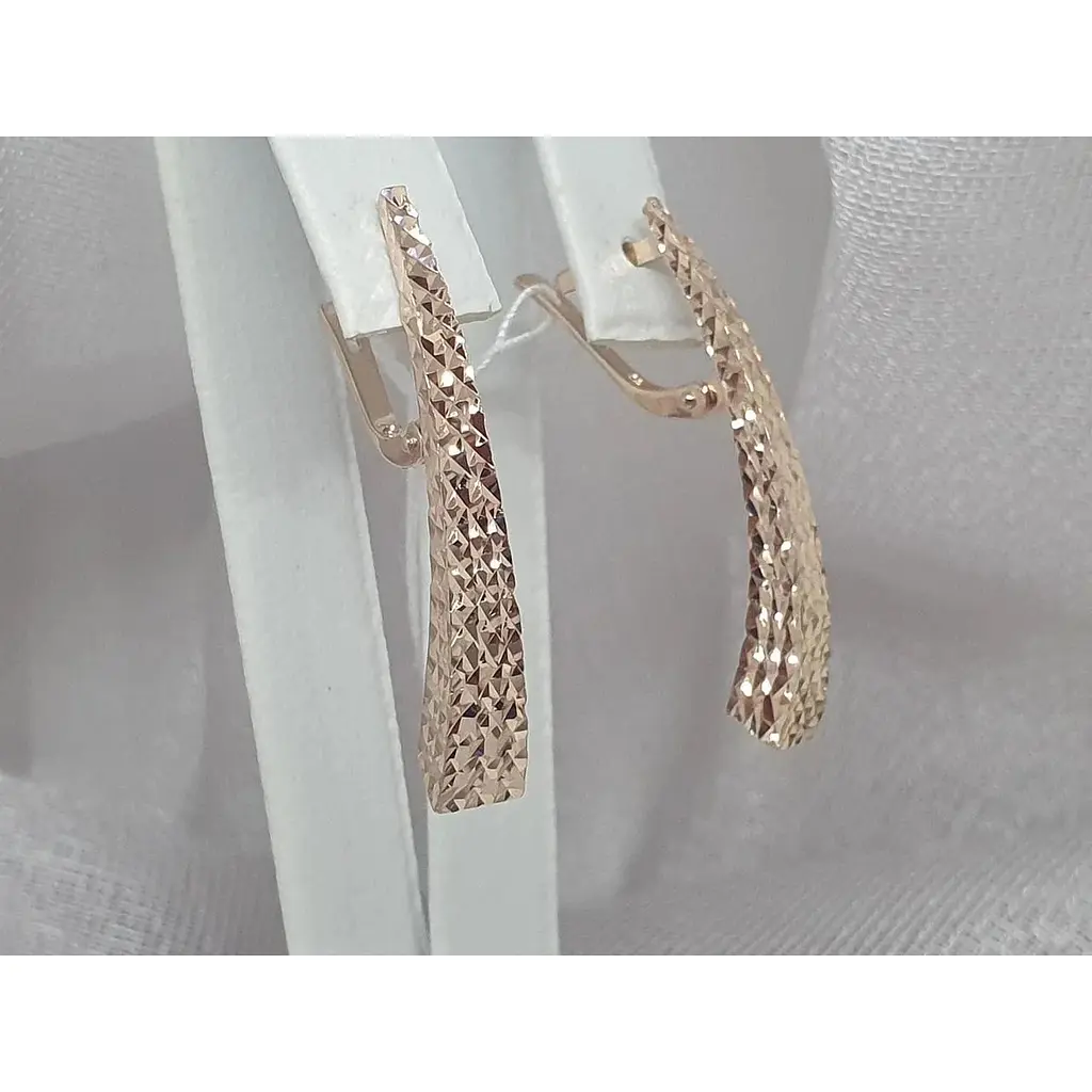 Золотые серьги Favoritum с алмазной гранью. 210086_А - фото 3