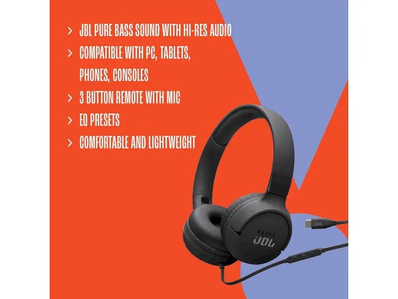 Навушники з мікрофоном JBL Tune 520C USB-C Purple (T520CPUR) - фото 10