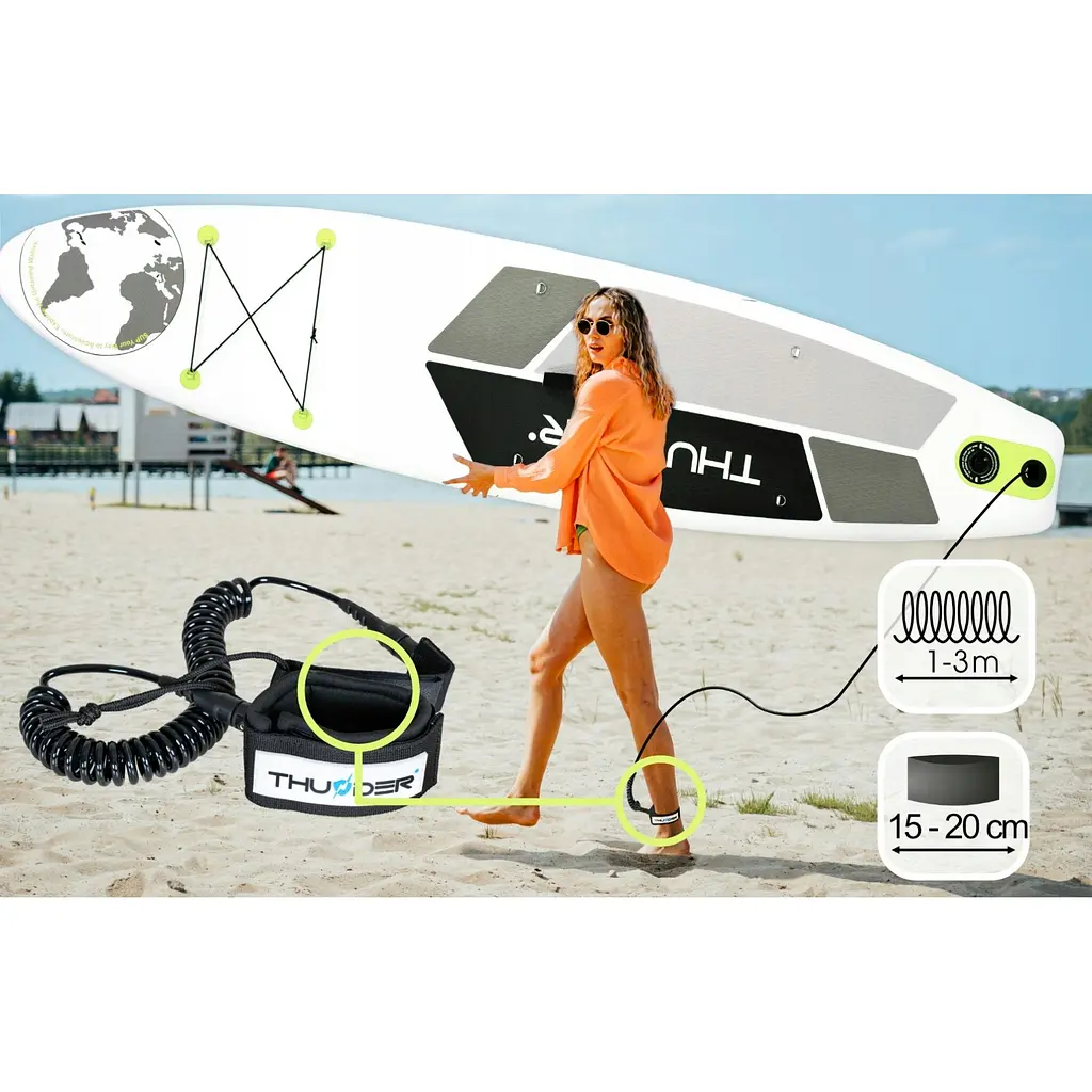 Надувна дошка SUP THUNDER Planet 320 см з веслом Lime - фото 5