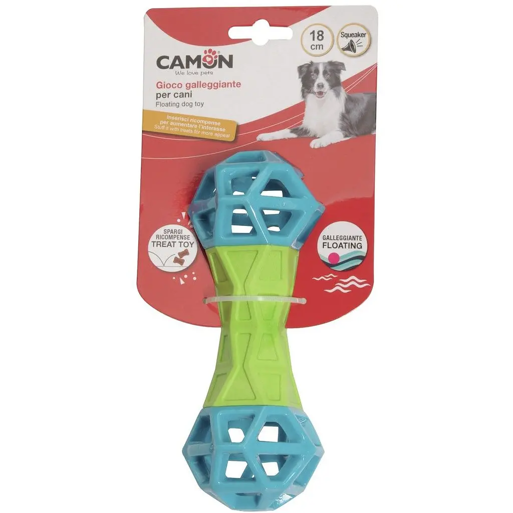 Іграшка для собак Camon Гантель, з пискалкою, 18 см, в асортименті - фото 2