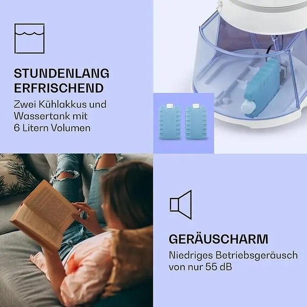 Мобильный кондиционер вентилятор Klarstein Skyscraper Ice Smart 4-в-1 (10040206) - фото 6