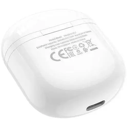 Наушники Borofone BW05 Pure tone tws беспроводные белые - фото 3