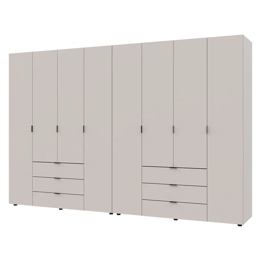 Шафа для одягу Doros Гелар розпашна комплект 4+4 ДСП 310х49.5х203.4 Кашемір (80737642) - фото 2