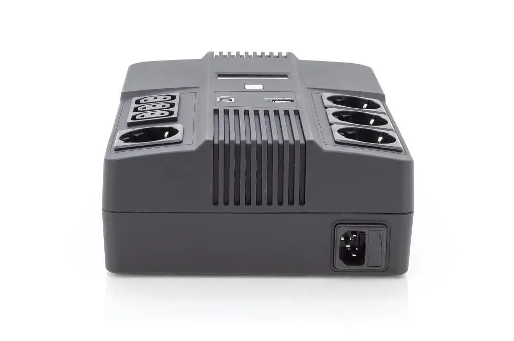 Джерело безперебійного живлення Assmann UPS ALL-IN-ONE 600VA 360W DN-170110 Black - фото 3