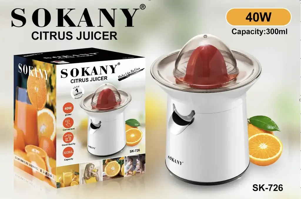 Соковижималка для цитрусових електрична Sokany SK-726 300 мл, білий - фото 10