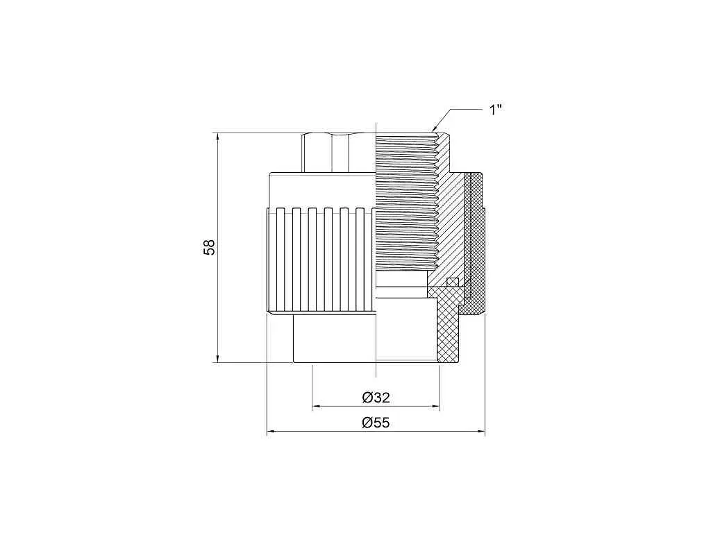 Муфта Thermo Alliance 1" d 32мм поліпропіленова 1"В для поліпроп. труб (DSB207) - фото 2