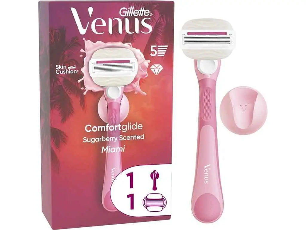 Станок для гоління VENUS 5леза 1шт жіночий Comfortglide Miami Sugarberry з 1 змінним картриджем + кріплення для душу