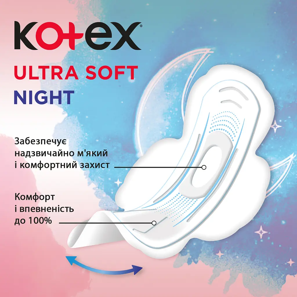 Прокладки гігієнічні Kotex Ultra Soft Night Quadro 22 шт - фото 3