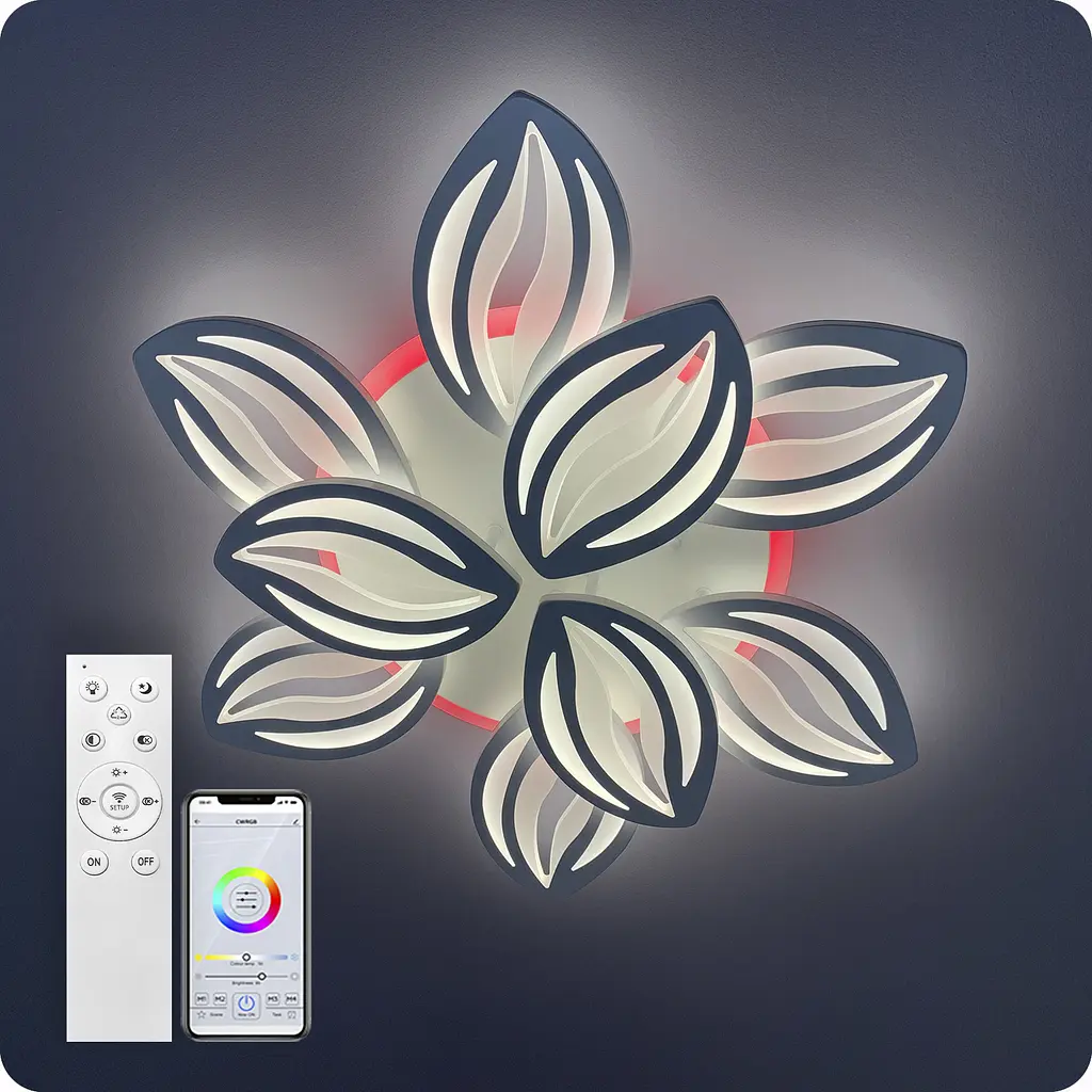 Люстра світлодіодна 517 Light 3color з пультом 180Вт Білий (02115) - фото 9