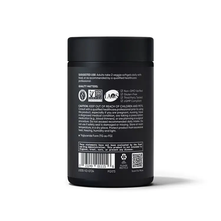 Омега 3 Sports Research Vegan Omega-3 1400 mg, 60 капсул з концентрату рослинної водоростевої олії - фото 3