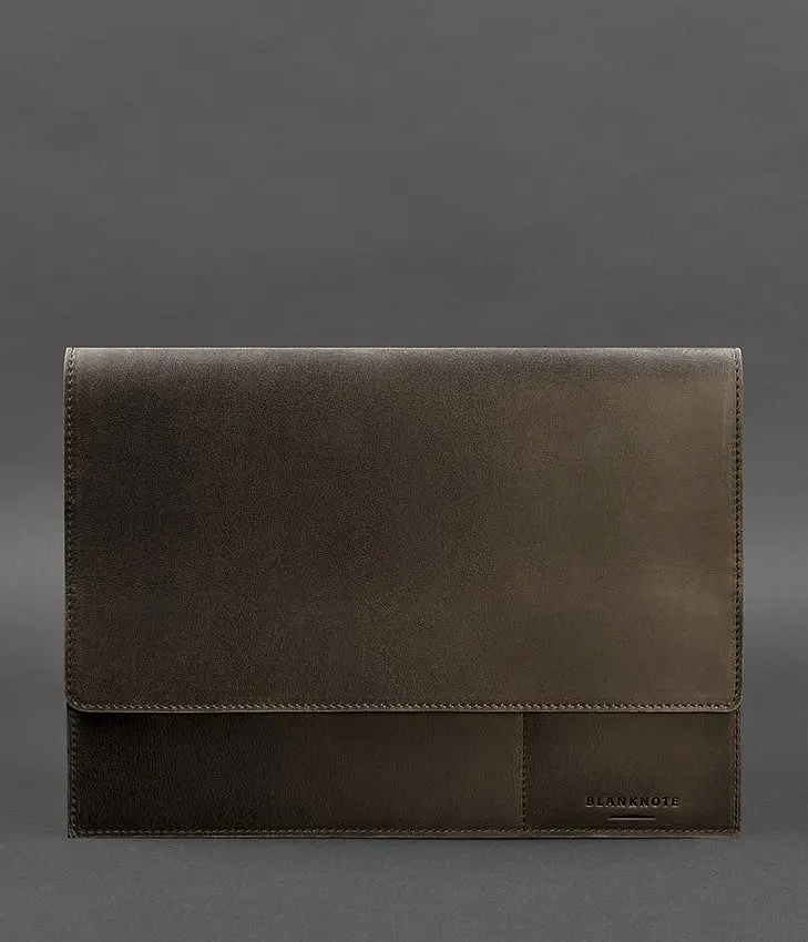 Кожаная папка для документов А4 (на магнитах) темно-коричневая Crazy Horse - фото 2