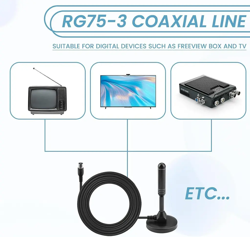 DVB-T2 антена DTA240 з магнітною основою для ТБ і радіо - фото 4