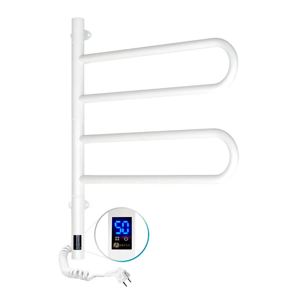Электрический полотенцесушитель Navin Fouette 480x600 Sensor с таймером, белый 12-112033-4860, Белый матовый, Электронный - фото 3