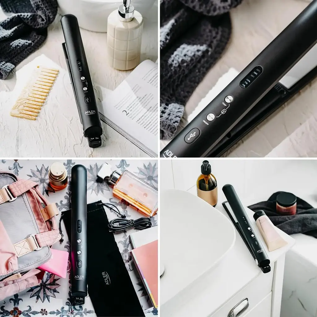 Беспроводной выпрямитель для волос Adler AD 2327 с USB-зарядкой черный - фото 10