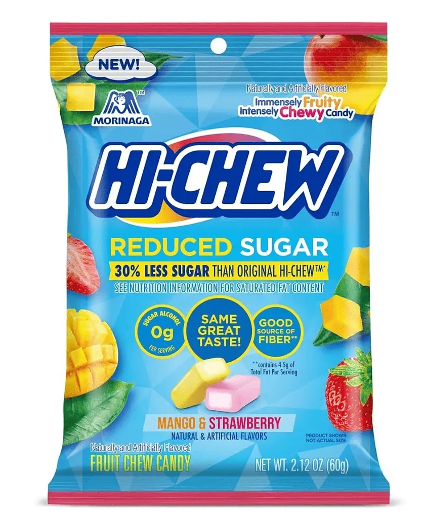 Жувальні цукерки Morinaga Hi-Chew Reduced Sugar Mango & Strawberry 60г