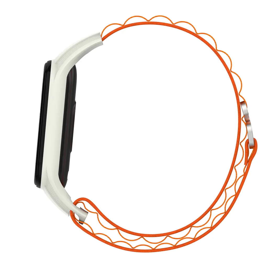 Ремінець для Xiaomi Mi Band 7/6/5/4, помаранчевий, AlpinaStyle Band, тканинний поліестеровий ремінець для фітнес браслета, дихаючий, для активного відпочинку та спорту, ArmorStandart (ARM64989) - фото 5