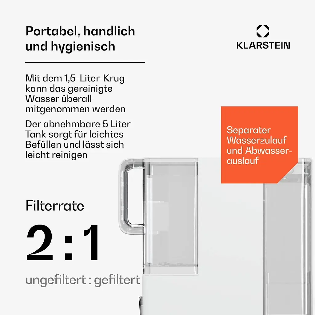 Фильтр воды обратного осмоса Klarstein VitalPour Бак 5 л (10046404) - фото 4