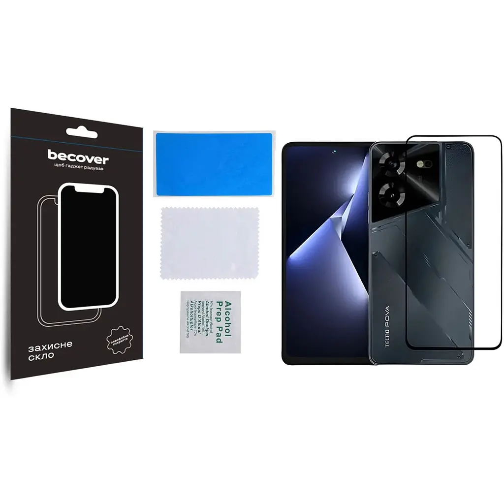 Захисне скло BeCover для Tecno POVA 5 (LH7n) Black (710031) - фото 2