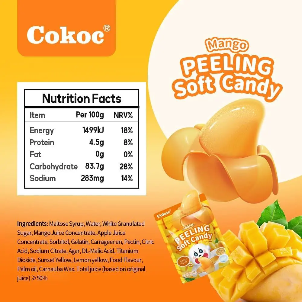 Желейні цукерки Cokoc Peelable Gummies Peeling Soft Candy Mango Flavor 60г - фото 8