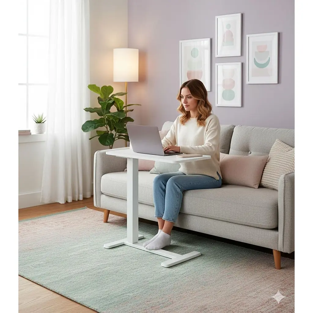 Стіл компактний 2E CE710WW, 710x400 мм, регульована висота, білий - фото 5