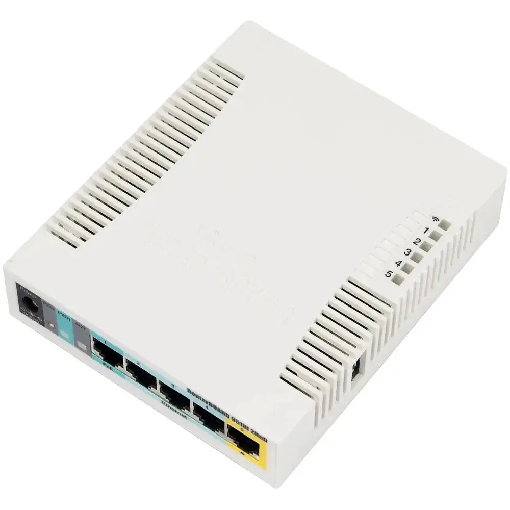 Маршрутизатор Mikrotik RB951Ui-2HnD, N300, 600MHz/128Mb, 5х100Мбіт, 1хUSB, 1000mW, PoE in, PoE out, - фото 4