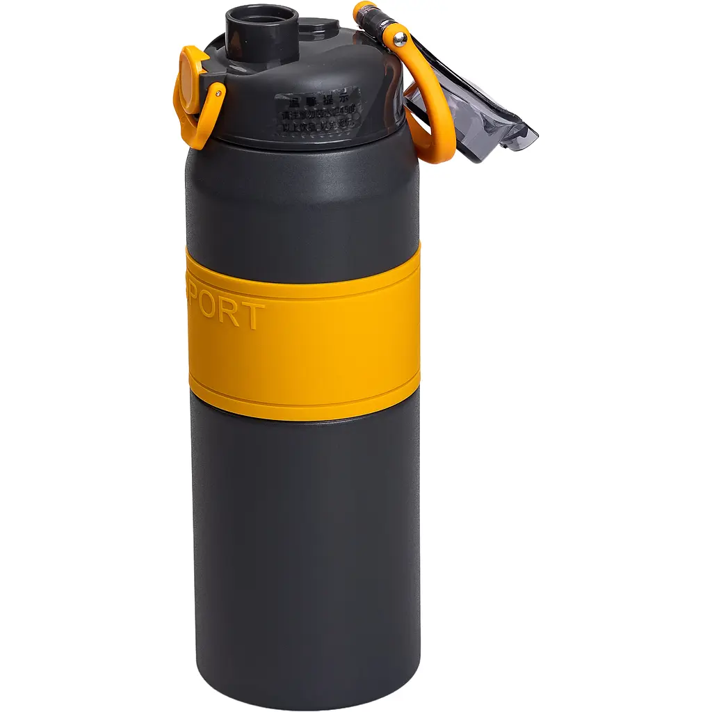 Термос Sport 800 мл з мундштуком і ручкою, сірий Yiwu HP-14-6G - фото 5