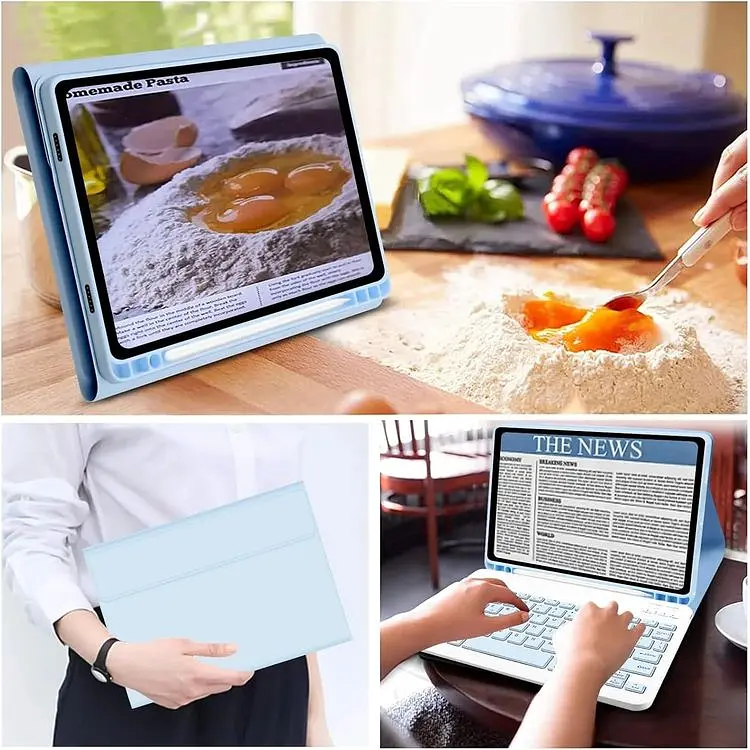 Чехол-книжка BeCover с беспроводной клавиатурой для Samsung Galaxy Tab A9 SM-X115 8.7" Light Blue (712358) - фото 4