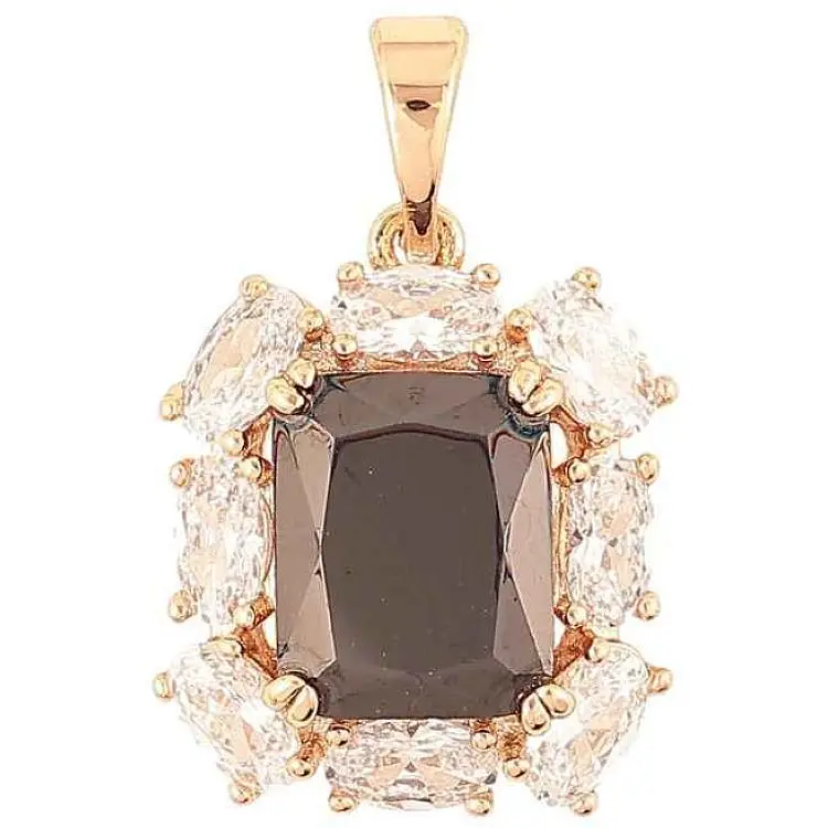 Кулон XUPING Позолота 18K «Чорний фіаніт в обрамленні цирконію» для ланцюжка до 5мм (262198)