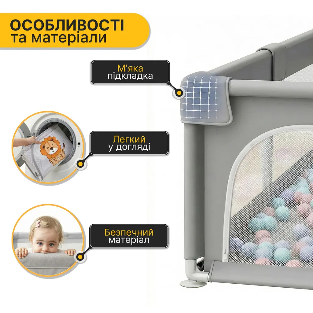 Дитячий манеж LEOBRO "Король лісу" 150 x 180 см (LB-1005) - фото 3