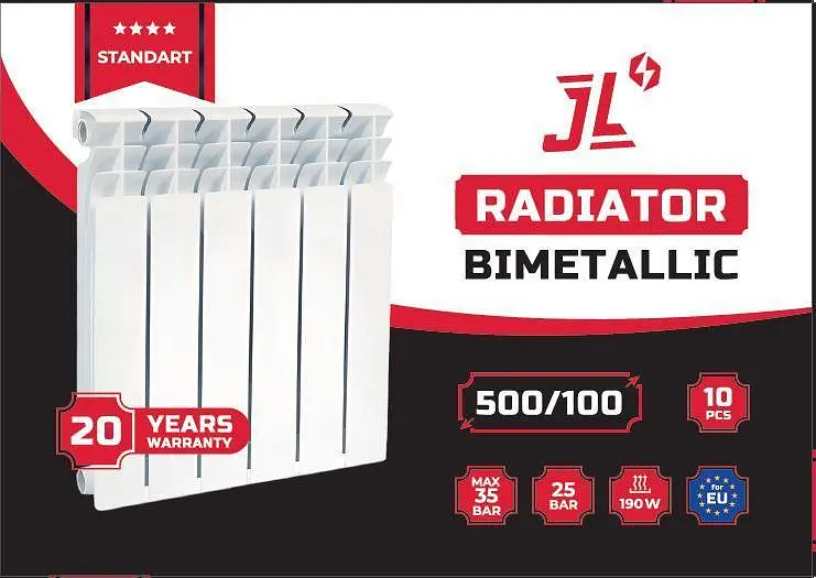 Радіатор біметалевий JL STANDART 500/100 8 секцій - фото 3