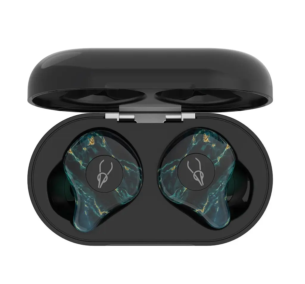 Беспроводные Bluetooth наушники Sabbat E12 Ultra Dream Stone c поддержкой aptX черно-зеленые - фото 2