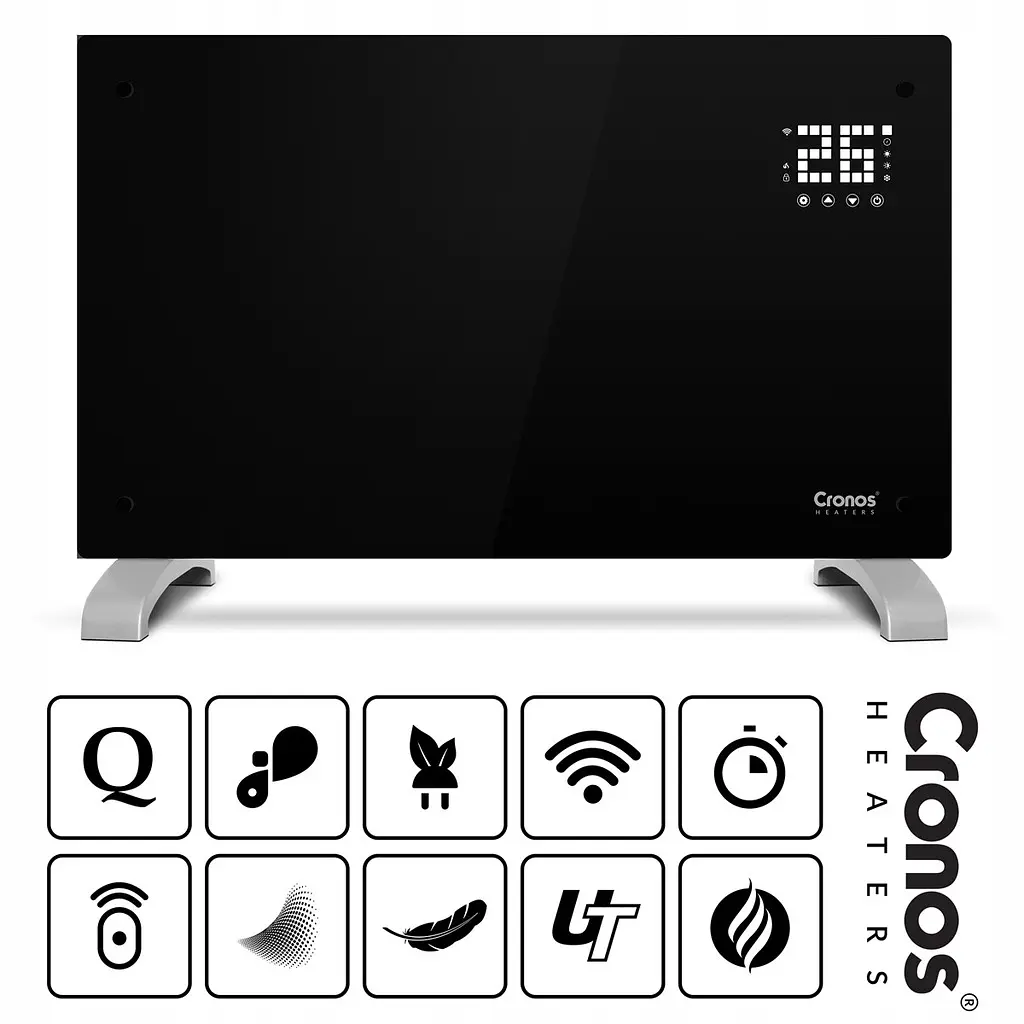 Конвекторный обогреватель Cronos Heaters 2в1 2000W Wi-Fi Black - фото 8