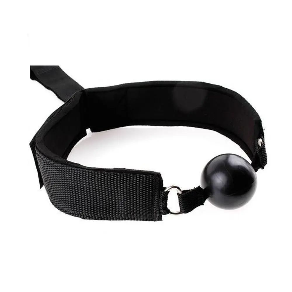 БДСМ набір Fetish Addict Gag Ball With Hand Cuff (чорний) - фото 5