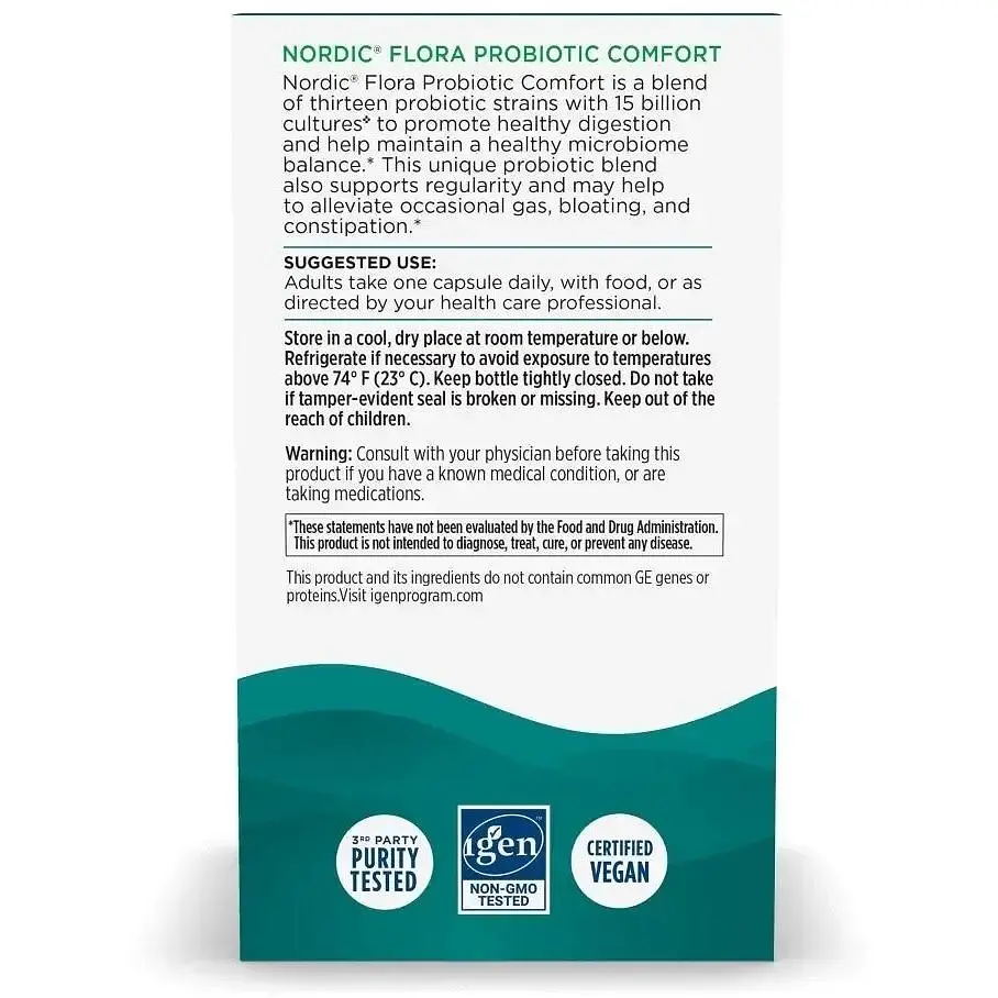 Пробіотики Nordic Naturals Nordic Flora Probiotic Comfort 15 млрд КУО 30 капсул - фото 4