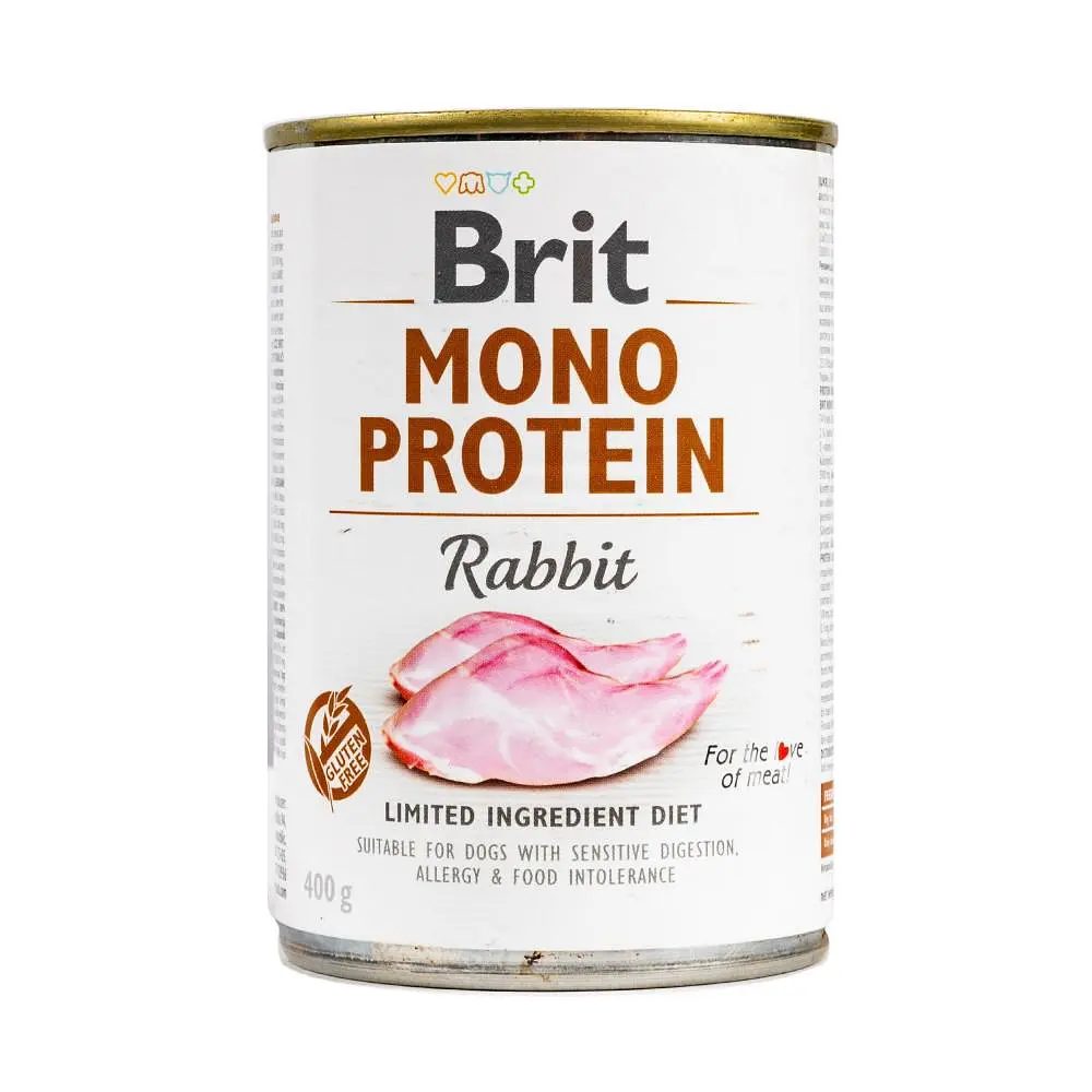 Вологий корм Brit Mono Protein Rabbit для собак з кроликом 400 г (арт.100061/529797)