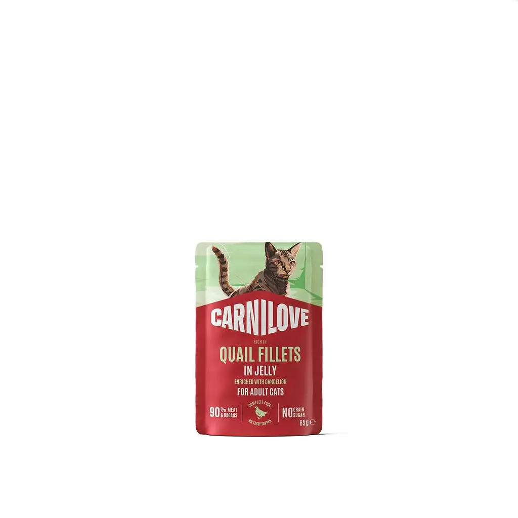 Вологий корм для котів Carnilove Jelly Quail with Dandelion перепілка і кульбаба в желе пауч 85 г