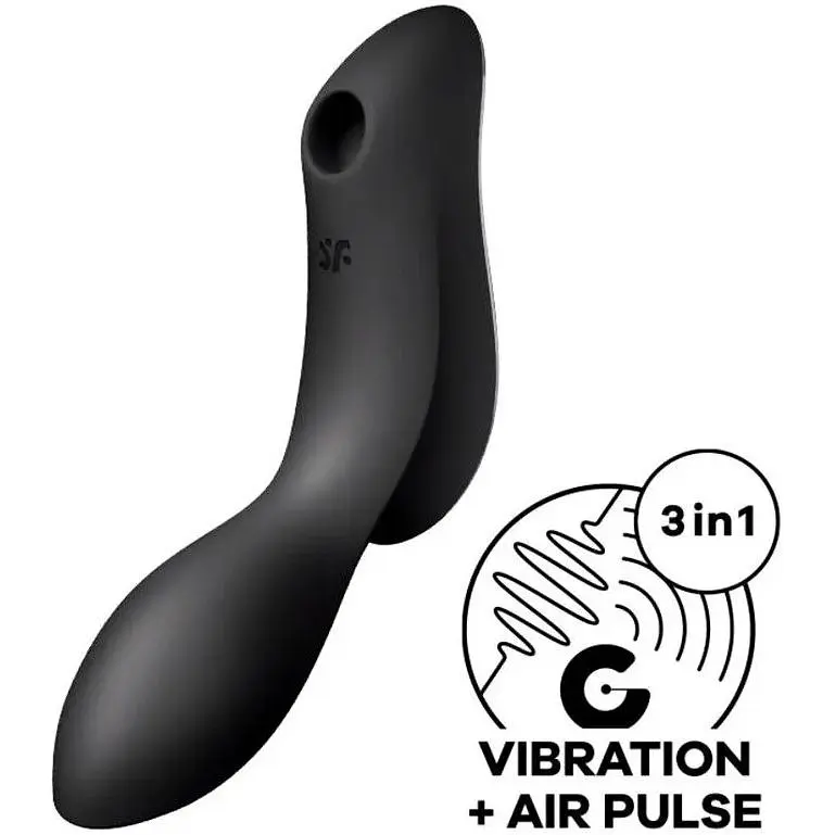 Вакуумный стимулятор с вибрацией Satisfyer Curvy Trinity 2 Black - фото 4