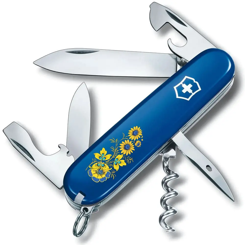 Ніж Victorinox Spartan Ukraine 91мм 12функ син Квіти