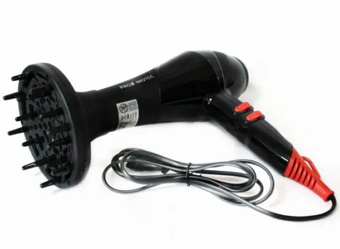 Фен для сушки и укладки волос Promotec PM-2302 3000 Вт с диффузором и концентратором Черный - фото 2