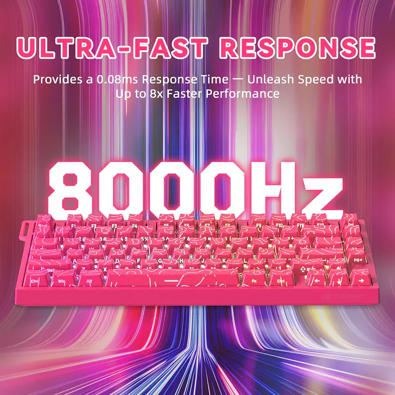 Ігрова дротова магнітна клавіатура Attack Shark R82 / Дротове підключення / Magnetic Switch / Pink - фото 2