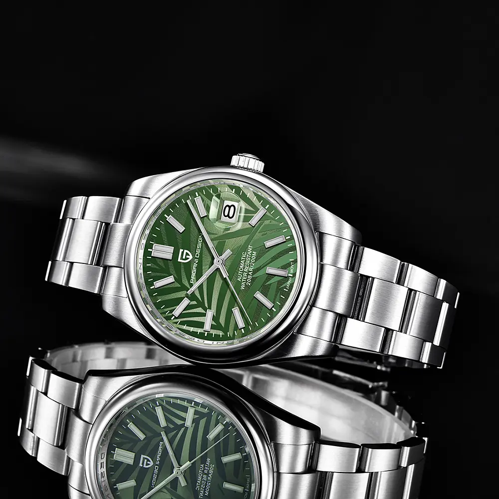 Наручний годинник чоловічий PD-1715 Silver-Green Pagani Design acs0031116 - фото 2