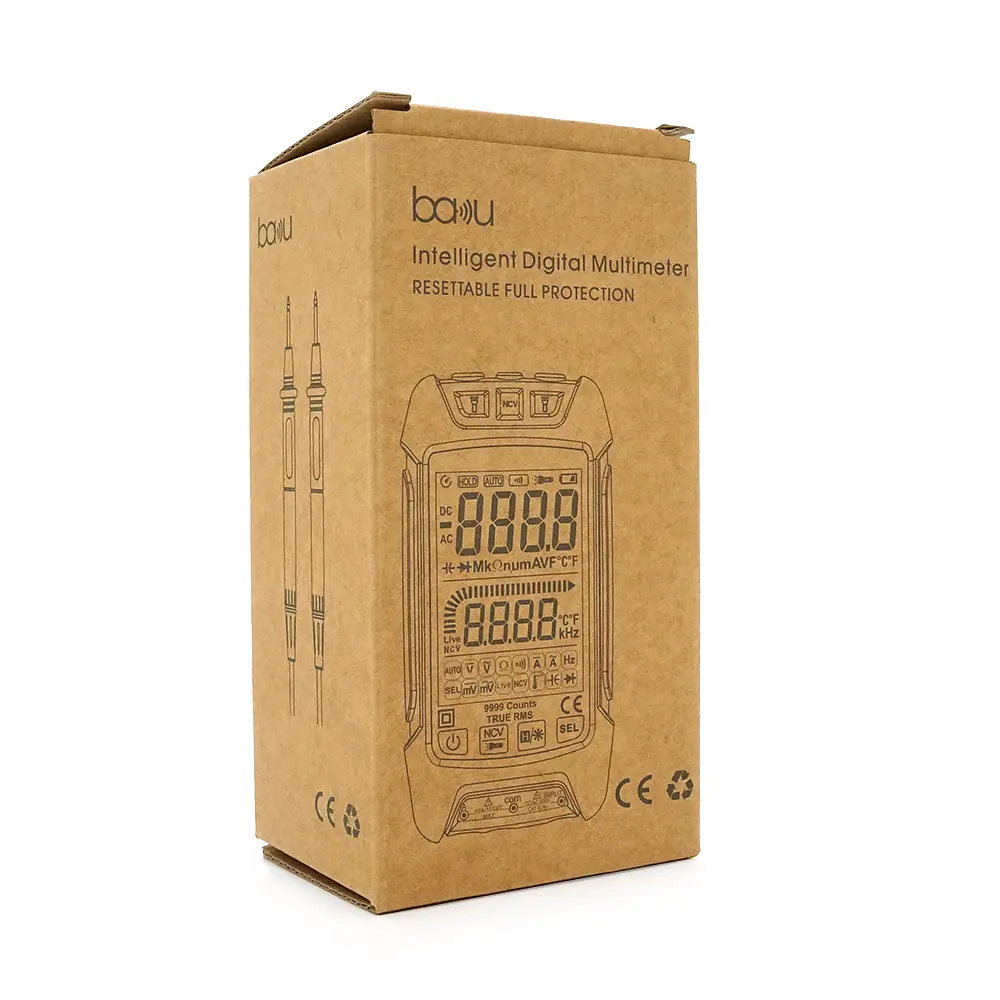 Мультиметр BAKKU Ba-2202, Вимірювання: V DC/AC, A DC/AC, Ω, C, F, °C/°F, NCV, Продзвонювання, Ліхтарик - фото 2