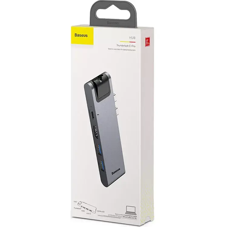 USB-хаб Baseus Thunderbolt C+Pro 7-in-1 Smart Hub CAHUB-L0G Grey - фото 5