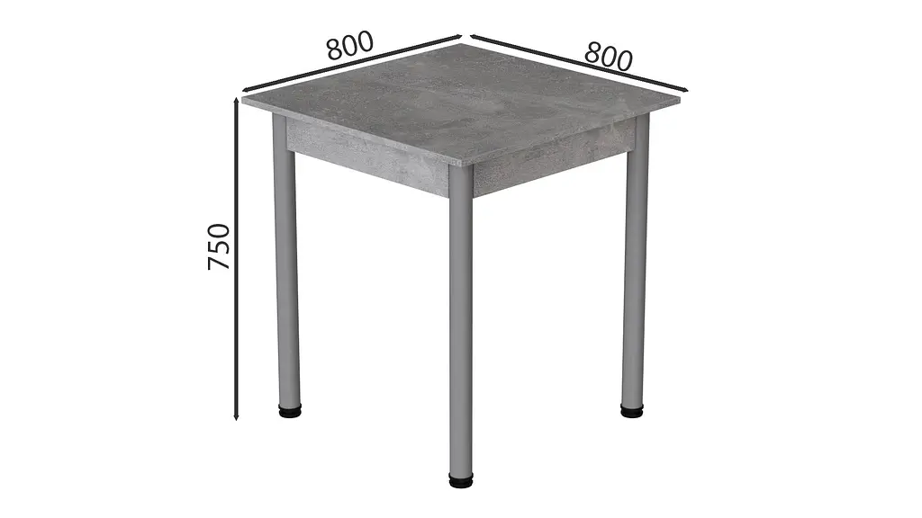 Стіл кухонний Ferrum-decor Агата 75x80x80 Сірий ДСП Бетон 16мм (FRD-105559) - фото 3