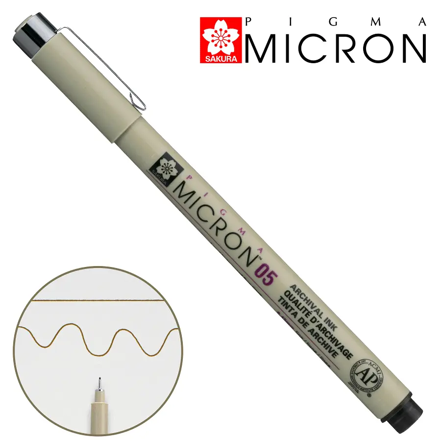 Лінер Sakura PIGMA MICRON (0.5), 0,45 мм сепія