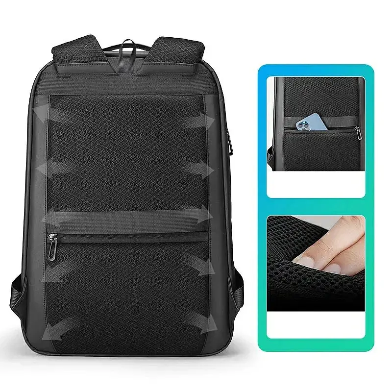 Рюкзак для ноутбука 17.3" Mark Ryden MR9008SJ з жорстким корпусом EVA та USB-портом (Чорний) - фото 2
