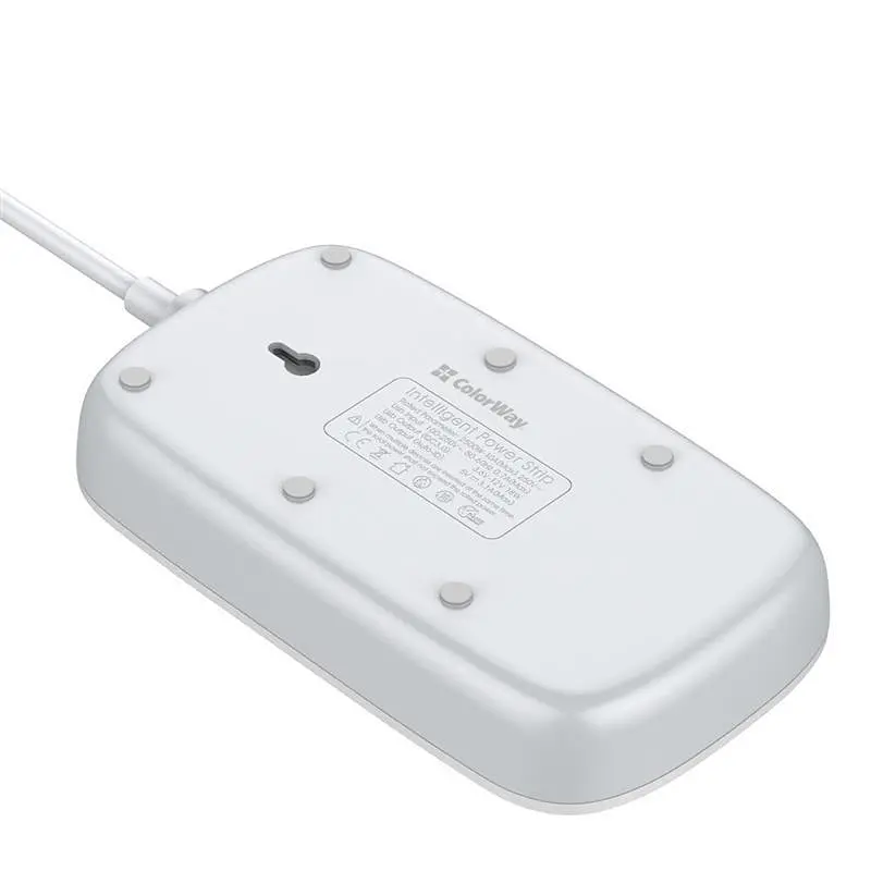 Фільтр живлення ColorWay CW-CHU44QW 4 розетки, 4 USB (1QC3.0+3 AUTO ID), 1.8 м, білий - фото 5