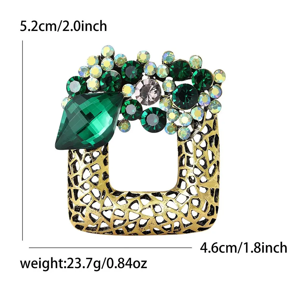 Брошь-булавка Квадрат с цветами (158511313) - фото 2