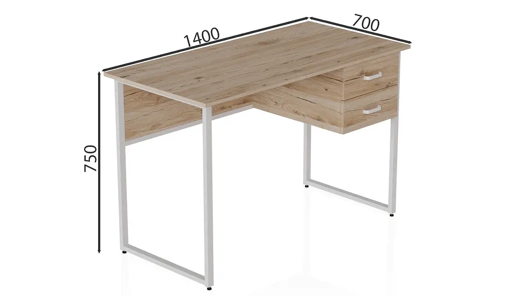 Комп'ютерний стіл Ferrum-decor Таккота 75x140x70 білий ДСП Дуб Артізан 16мм (FRD-102129) - фото 7