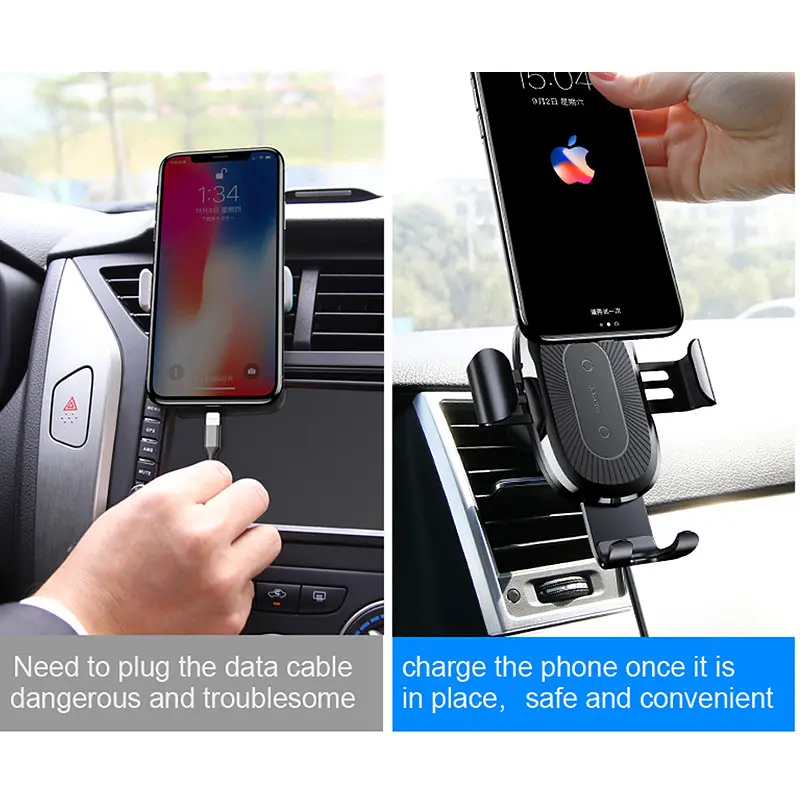 Автотримач з БЗП Baseus Gravity Wireless Air Vent (WXYL) Чорний - фото 8